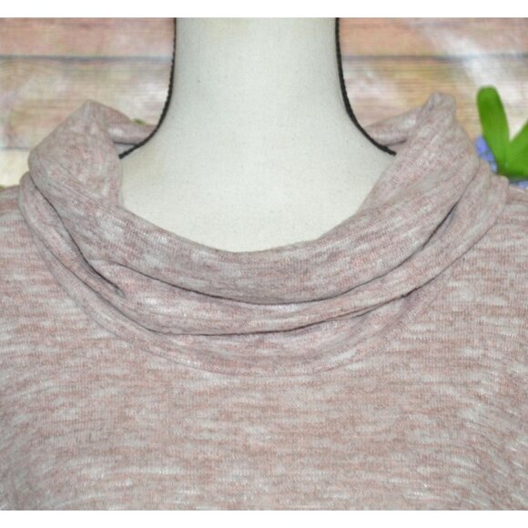 Knox Rose Ladies Pink Pullover Sweater Shift Dress Size L Cowl Neck Knee Length - Picture 3 of 8